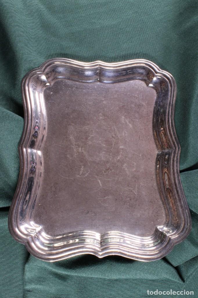 Antig&uuml;edades: Bandeja rectangular peque&ntilde;a. Alpaca. S. XXI. - Foto 2
