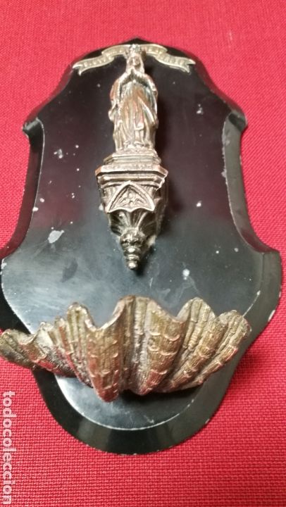 Antig&uuml;edades: ANTIGUA BENDITERA VIRGE DE LOURDE - Foto 3