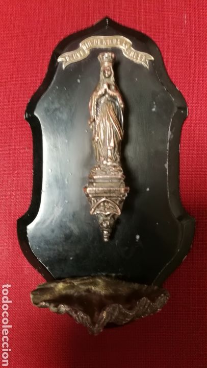 Antig&uuml;edades: ANTIGUA BENDITERA VIRGE DE LOURDE - Foto 5