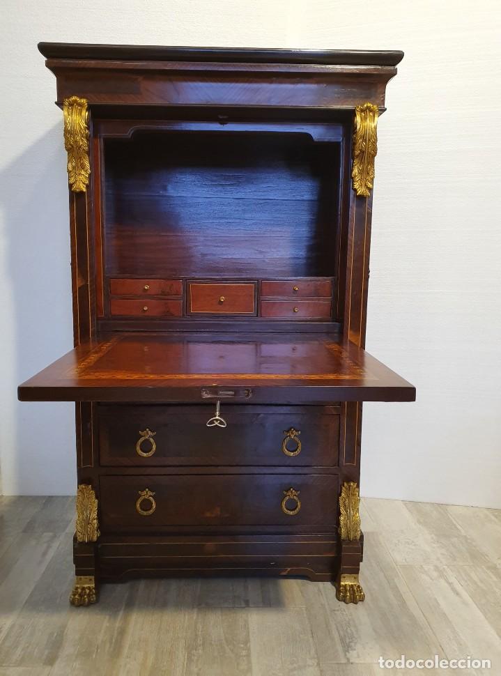 Antig&uuml;edades: COMODA SECRETER ESTILO FRANCES CON BRONCE Y OLEO - Foto 7