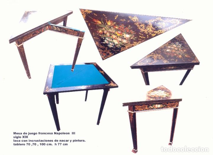 Antig&uuml;edades: mesa de juego Napole&oacute;n III - Foto 1