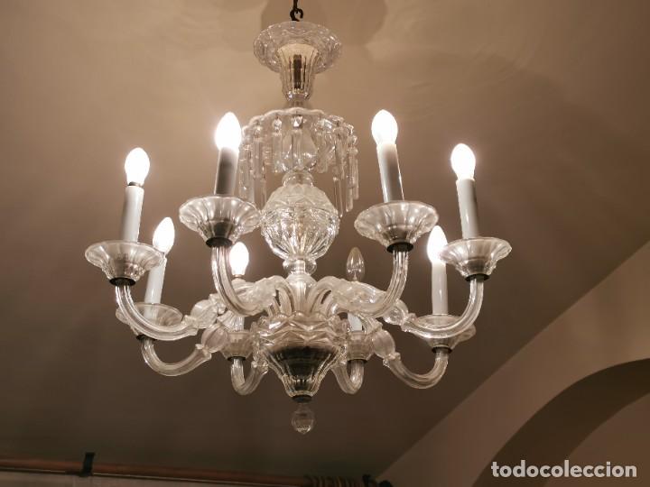 Antig&uuml;edades: L&aacute;mpara cristal - Foto 2