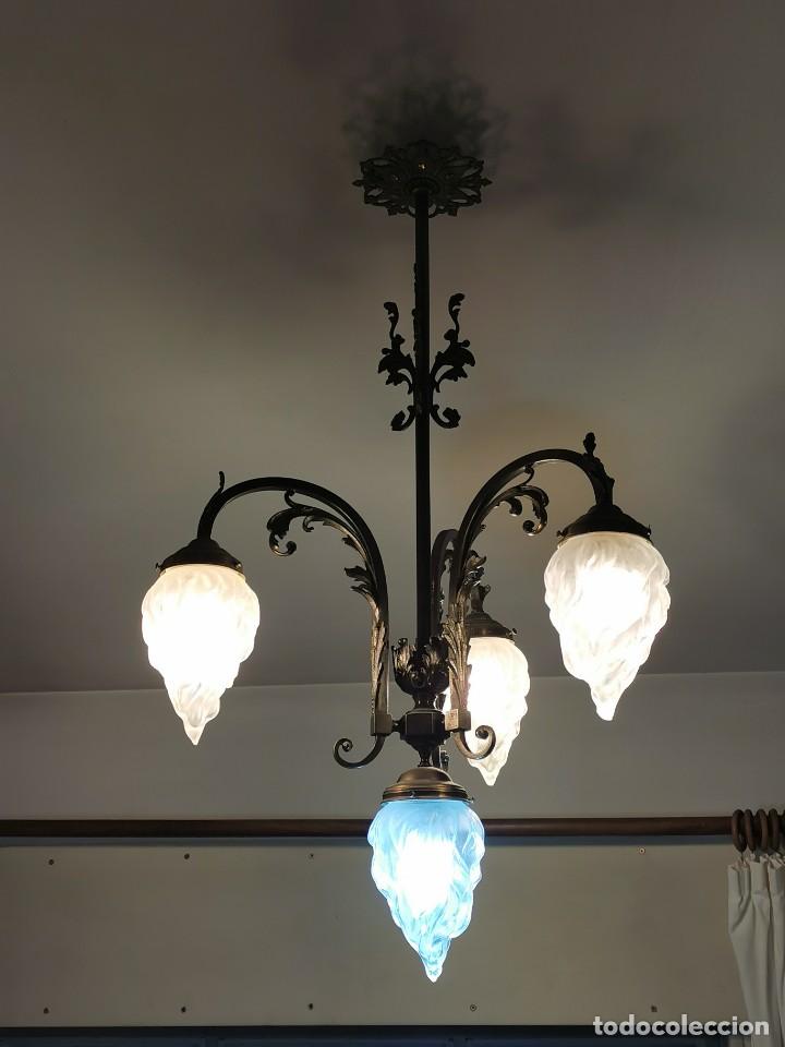 Antig&uuml;edades: L&aacute;mpara bronce - Foto 1