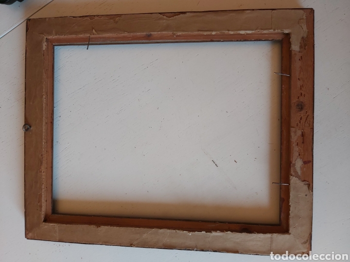 Antig&uuml;edades: Marco de madera antiguo con borde dorado. - Foto 5