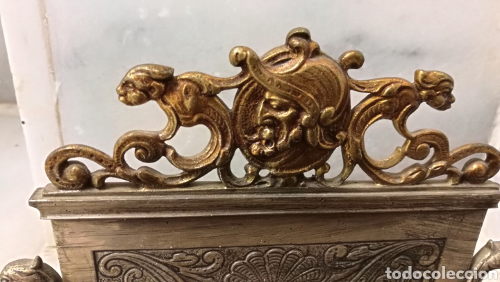 Antig&uuml;edades: ANTIGUA GUARDA CARTAS EN BRONCE Y MARMOL - Foto 5