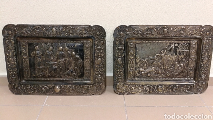 Antig&uuml;edades: ANTIGUA PLACAS REPUJADAS Y PLATEADAS - Foto 1