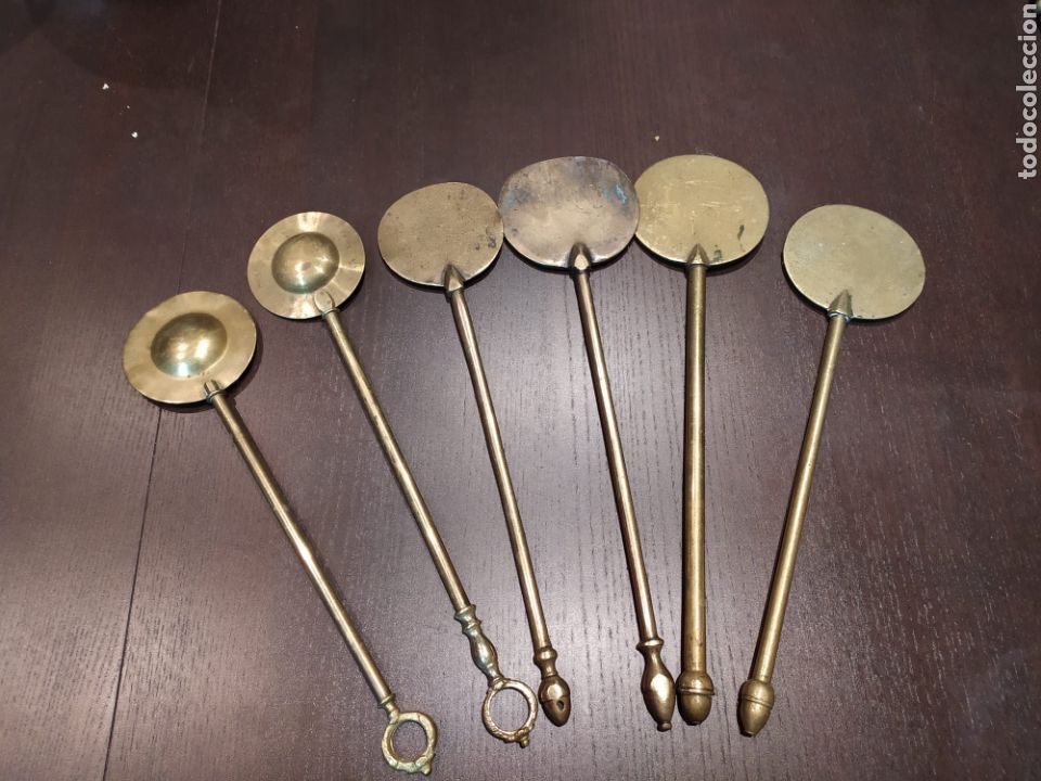 Antig&uuml;edades: lote de 6 badilas de brasero - Foto 1