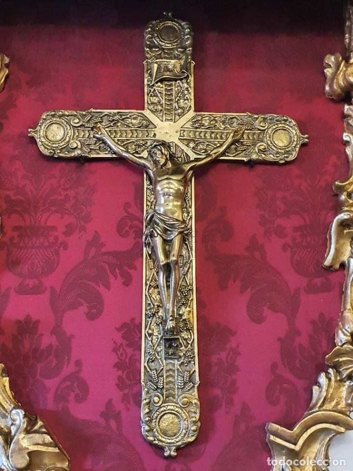 Antig&uuml;edades: RETABLO MADERA TALLADA CON PAN DE ORO - Foto 3