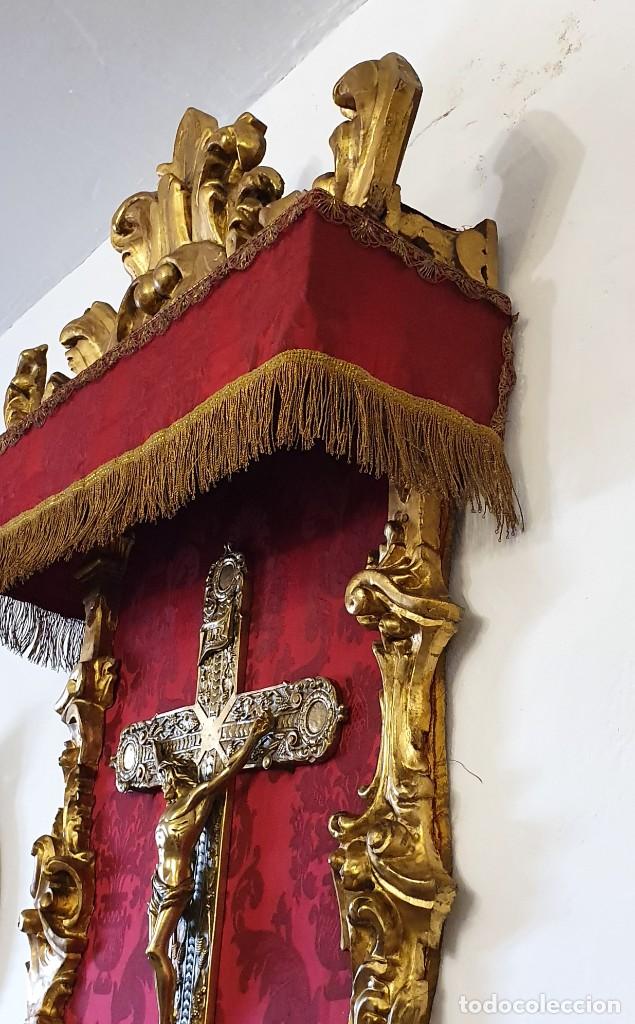 Antig&uuml;edades: RETABLO MADERA TALLADA CON PAN DE ORO - Foto 4