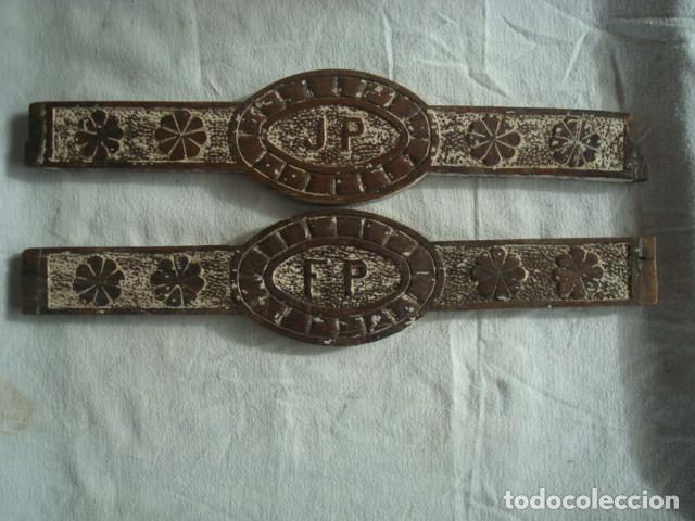 Antig&uuml;edades: Maderas antiguas con iniciales FP y JP. - Foto 1