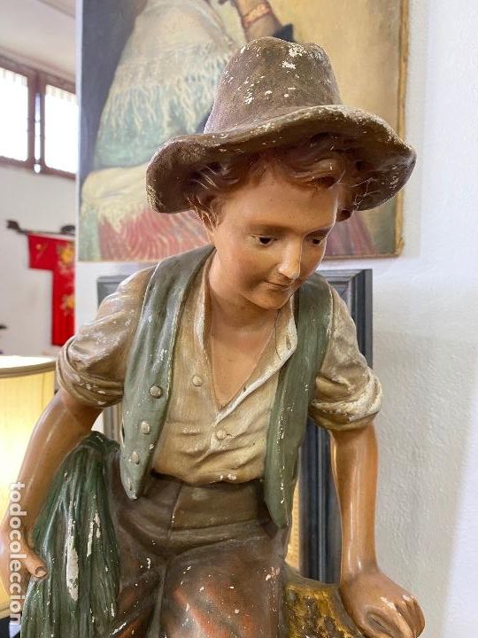 Antig&uuml;edades: Figura antigua de pastor - Foto 7