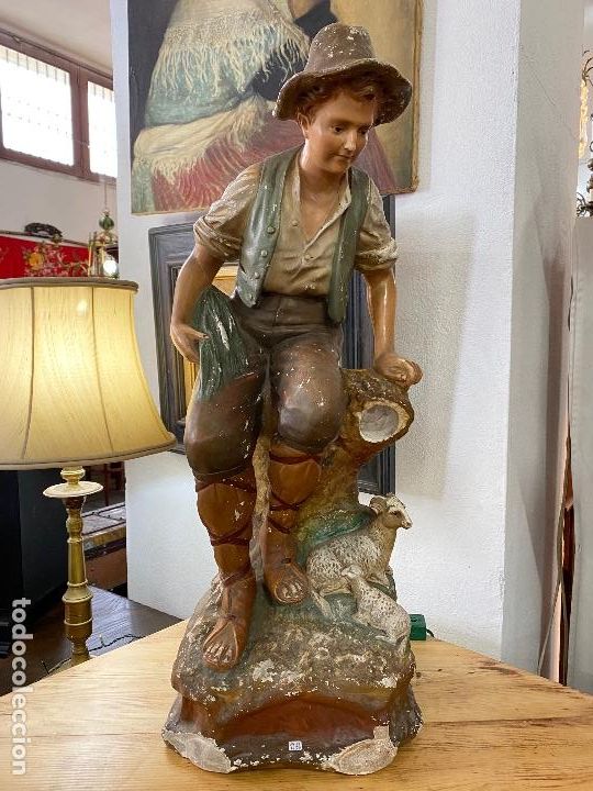Antig&uuml;edades: Figura antigua de pastor - Foto 3