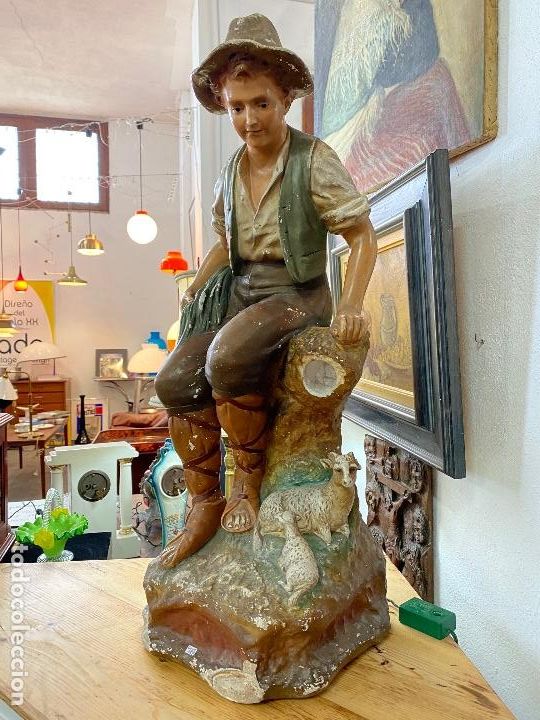 Antig&uuml;edades: Figura antigua de pastor - Foto 1