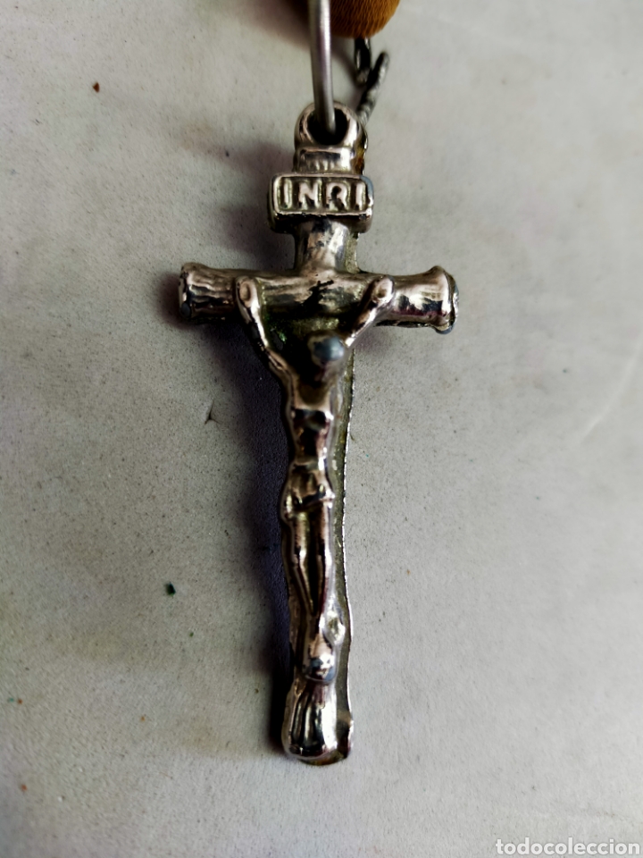 Antig&uuml;edades: CRUZ DE METAL CON CORDON DE TERCIOPELO. - Foto 5