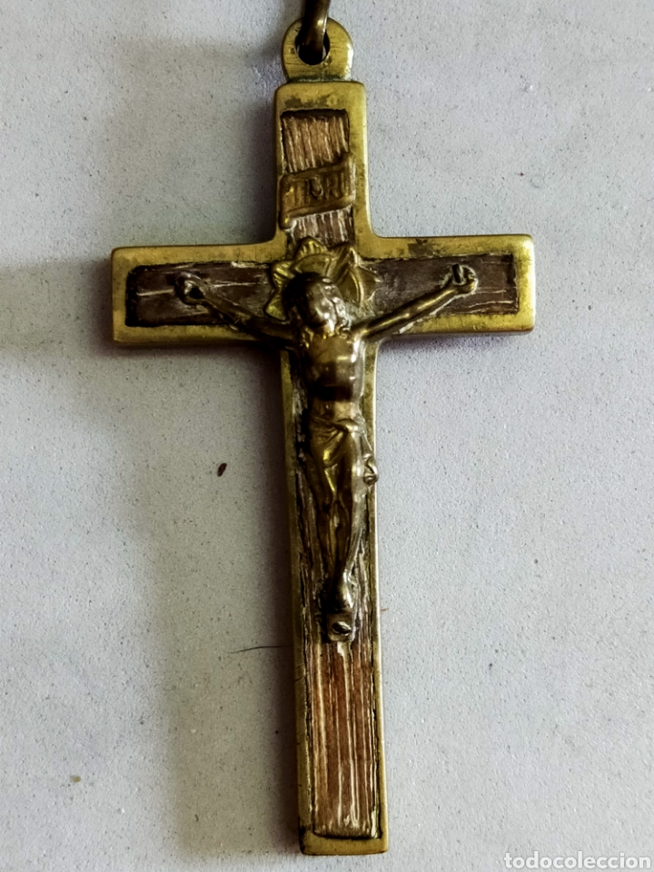 Antig&uuml;edades: CRUZ DE MADERA Y BRONCE. - Foto 3