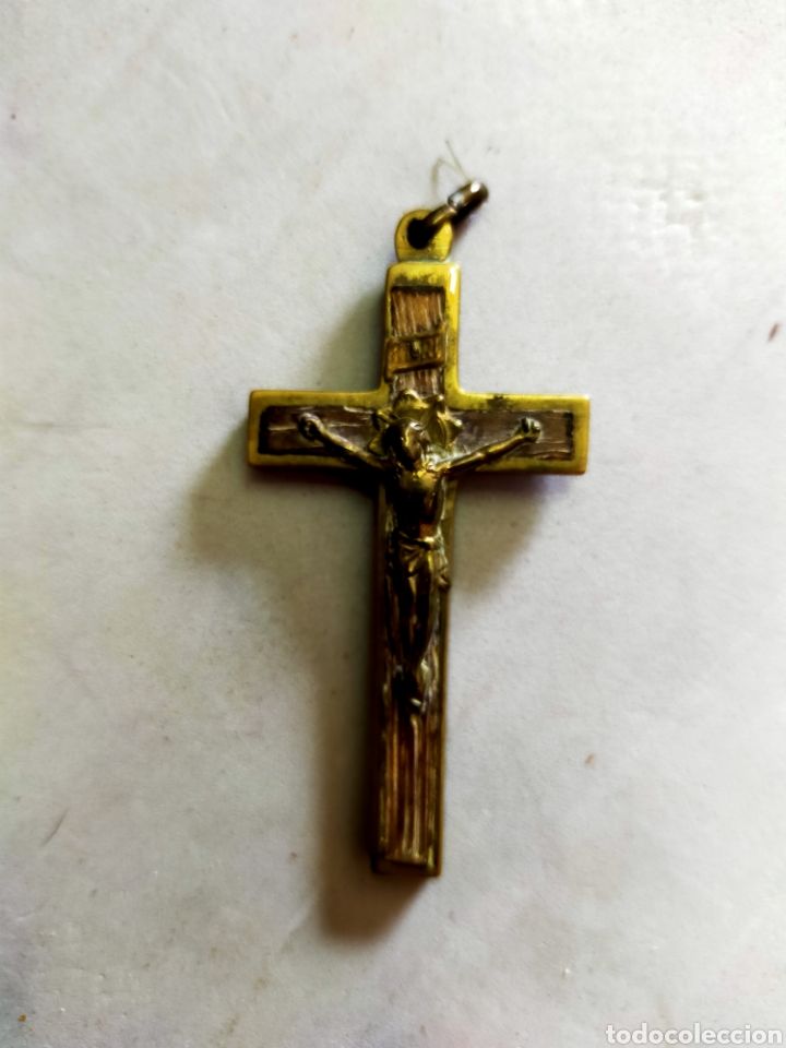 Antig&uuml;edades: CRUZ DE MADERA Y BRONCE. - Foto 4
