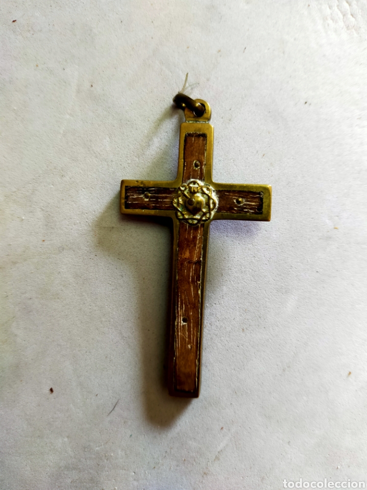 Antig&uuml;edades: CRUZ DE MADERA Y BRONCE. - Foto 5