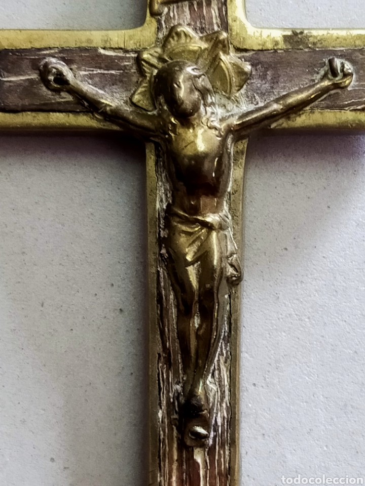 Antig&uuml;edades: CRUZ DE MADERA Y BRONCE. - Foto 9