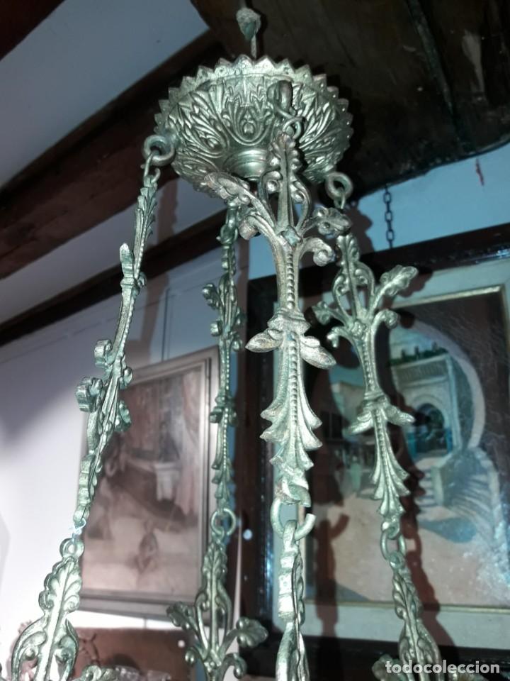 Antig&uuml;edades: Lampara neo gotica lat&oacute;n - Foto 4