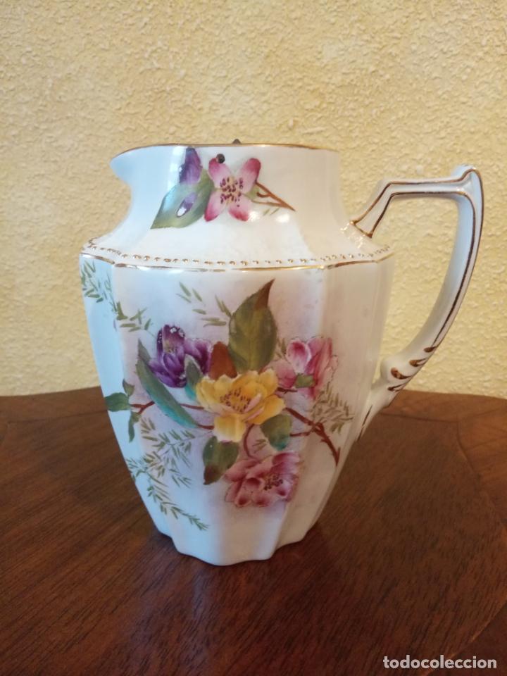 Antig&uuml;edades: Jarra con tapa inglesa Carlton Ware, finales siglo XIX