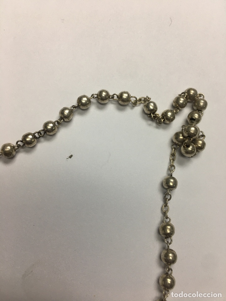 Antig&uuml;edades: Rosario de plata con bolas - Foto 5