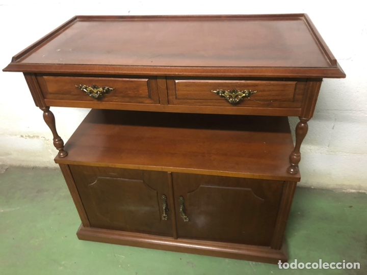 Antig&uuml;edades: MUEBLE DE TELEVISI&Oacute;N DE MADERA. VINTAGE. - Foto 2