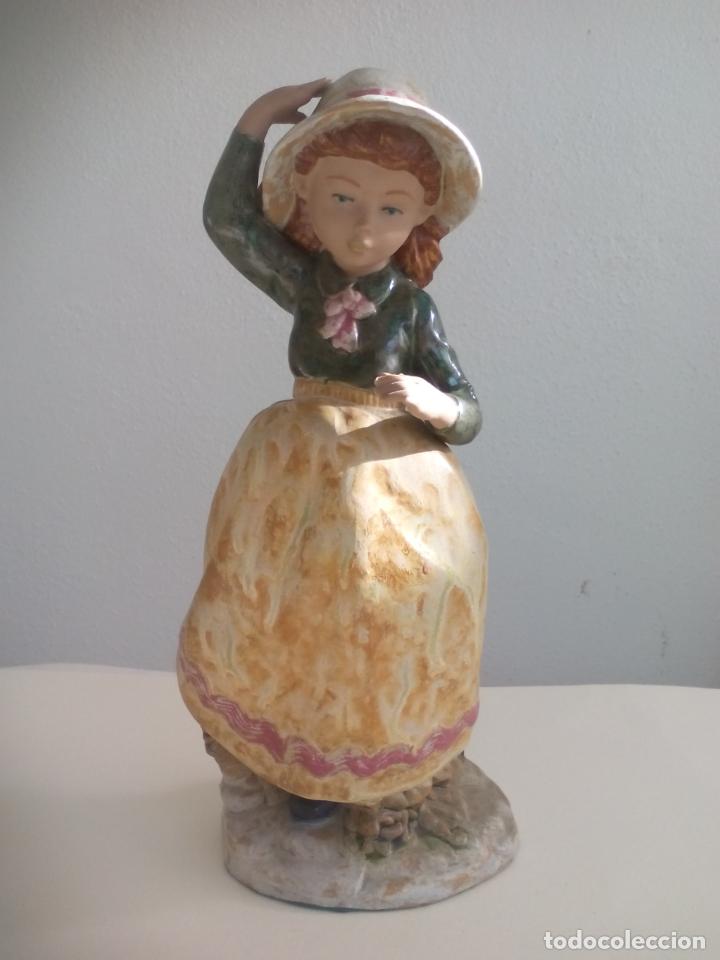 Antiquit&auml;ten: NI&Ntilde;A, MUJER JOVEN , FIGURA DE PORCELANA. PORCELANA ARTISTICA LEVANTINA. PAL 25 CM