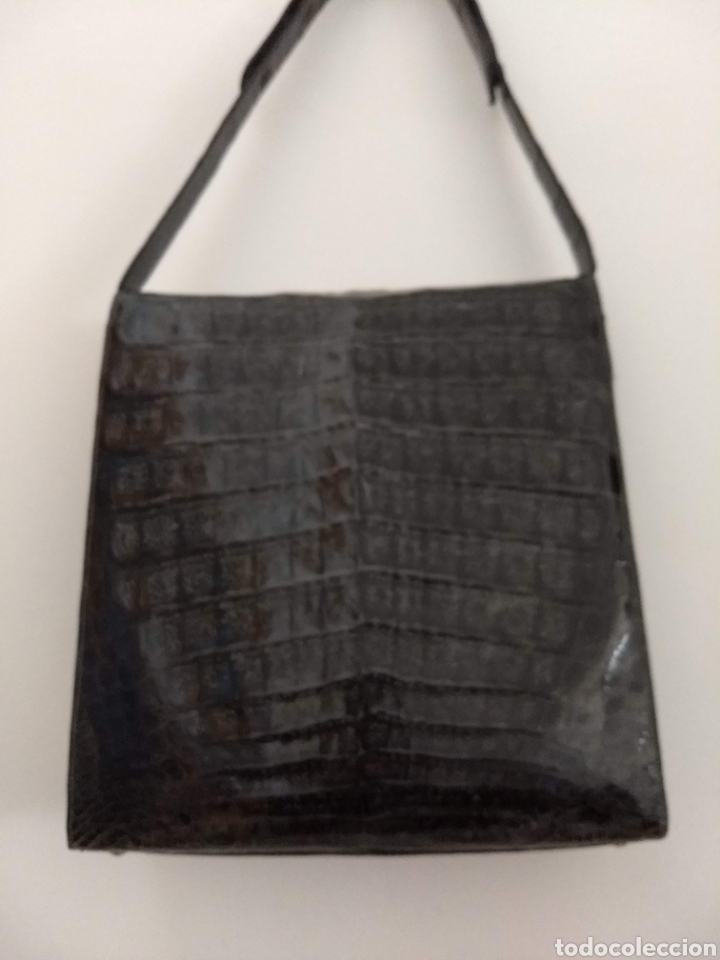 Antig&uuml;edades: Bolso de cocodrilo gris - Foto 7