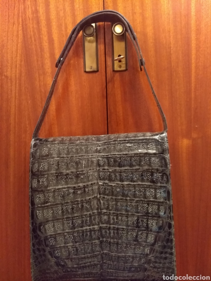 Antig&uuml;edades: Bolso de cocodrilo gris - Foto 3