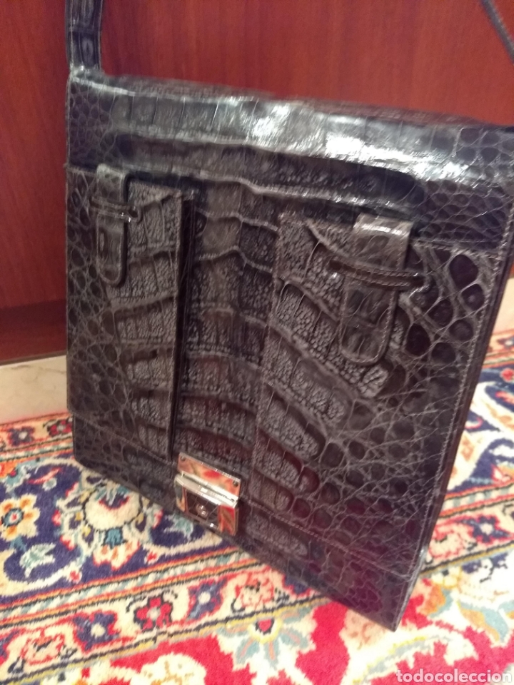 Antig&uuml;edades: Bolso de cocodrilo gris - Foto 5