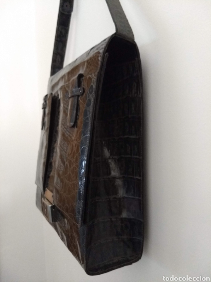 Antig&uuml;edades: Bolso de cocodrilo gris - Foto 4