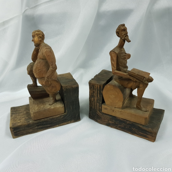 Antiquisimo Par De Aprieta Libros En Ceramica Quijote | Mismo precio en