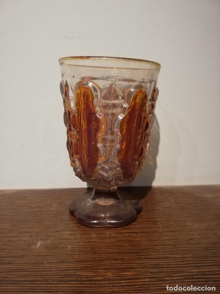 Antig&uuml;edades: COPA DE CRISTAL PRENSADO S. XIX - Foto 2