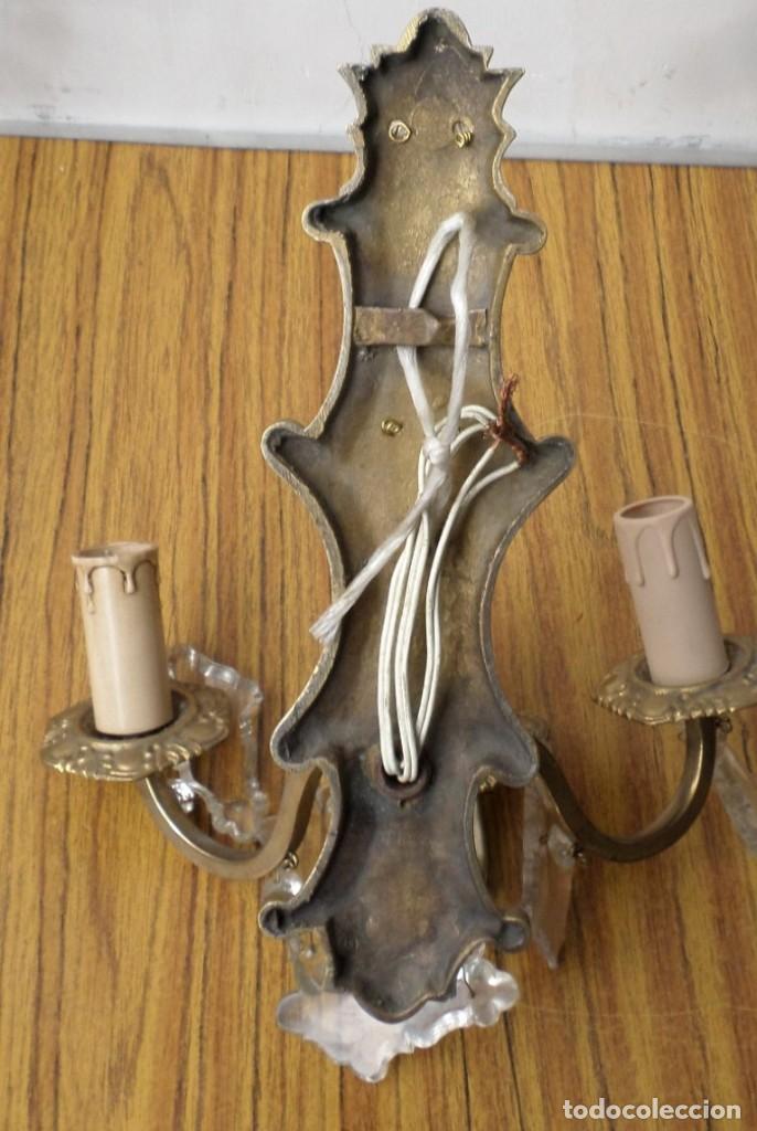 Antig&uuml;edades: Aplique de pared bronce &ndash; lat&oacute;n de 3 luces - Foto 6
