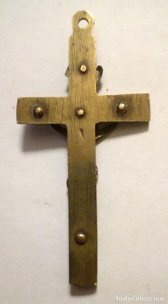 Antig&uuml;edades: ANTIGUO CRUCIFIJO BRONCE Y MADERA - Foto 3