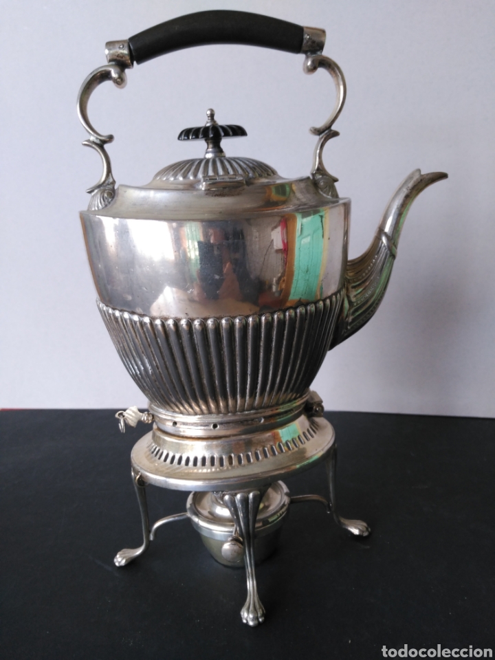 tetera kettle de metal plateado. barker brother Buy Antique