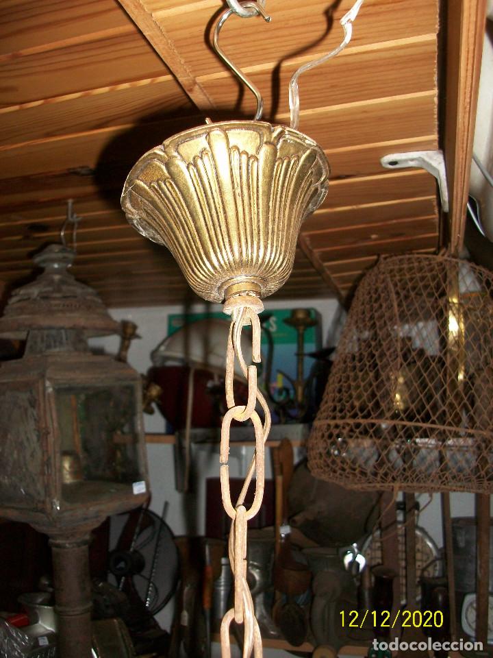 Antig&uuml;edades: ANTIGUA LAMPARA DE TECHO DE BRONCE - Foto 2