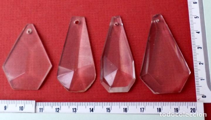 Antig&uuml;edades: 4 lagrimas de cristal de l&aacute;mparas - Foto 2