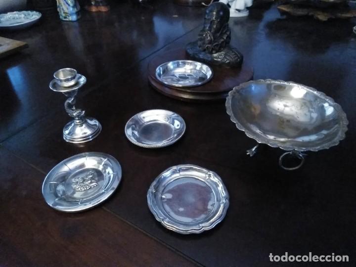 Antig&uuml;edades: Cinco ceniceros y candelabro de plata - Foto 7