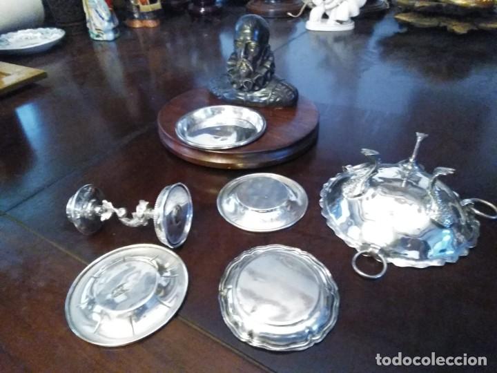 Antig&uuml;edades: Cinco ceniceros y candelabro de plata - Foto 10