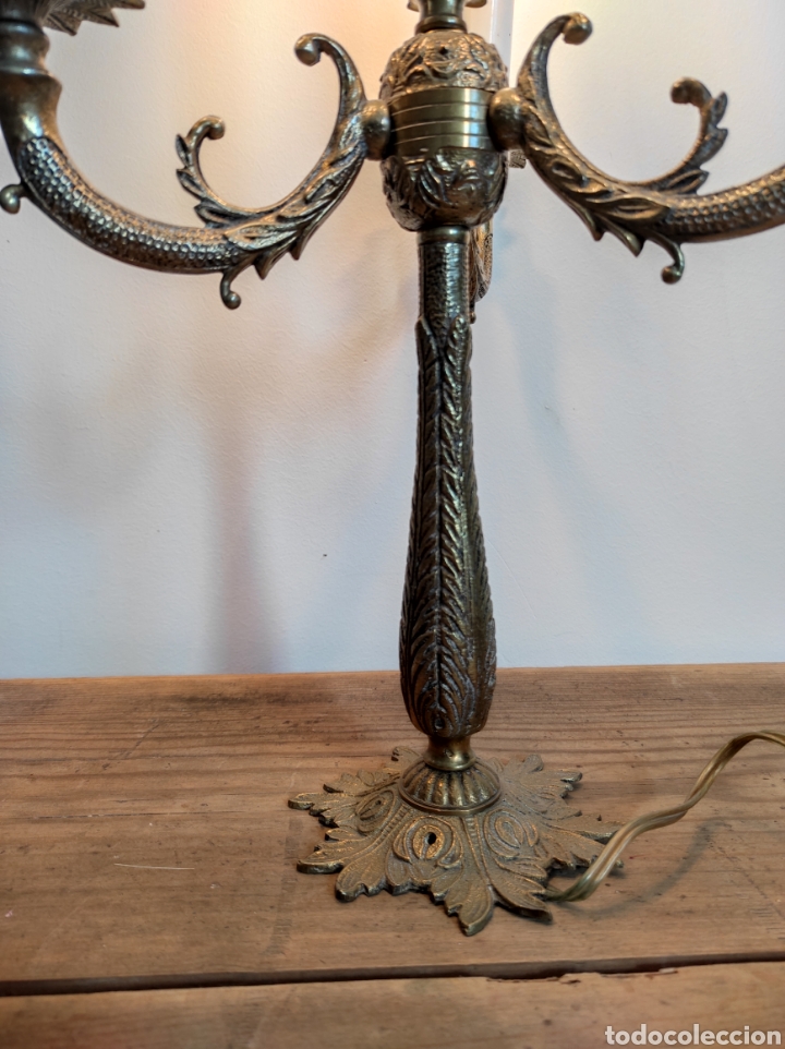Antig&uuml;edades: Antiguo candelabro electrificado - Foto 2