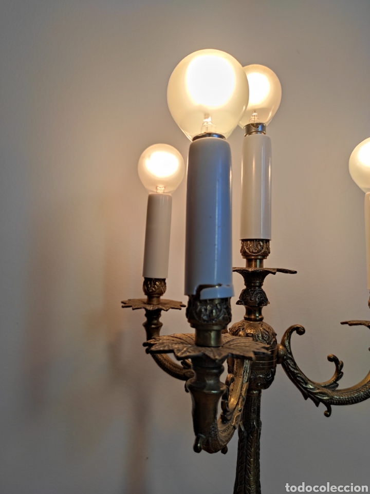 Antig&uuml;edades: Antiguo candelabro electrificado - Foto 4