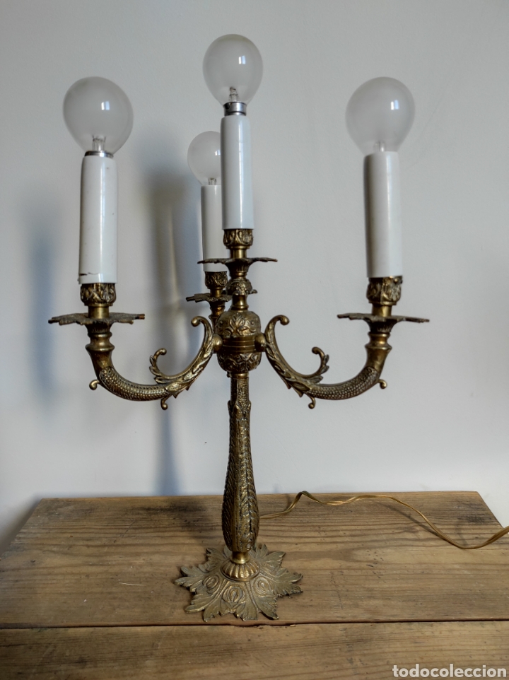 Antig&uuml;edades: Antiguo candelabro electrificado - Foto 5