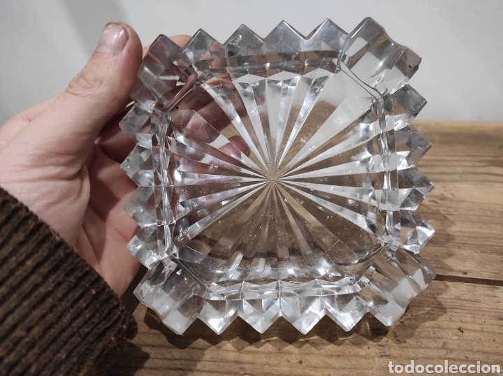 Oggetti Antichi: Cenicero cristal tallado, gran calidad.