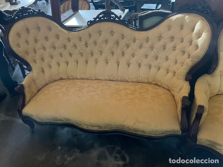 Antig&uuml;edades: Tresillo de caoba del siglo XIX - Foto 4