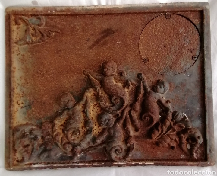 Antig&uuml;edades: Antigua Placa Chimenea con Querubines. - Foto 3