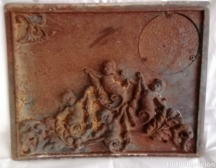 Antig&uuml;edades: Antigua Placa Chimenea con Querubines. - Foto 4