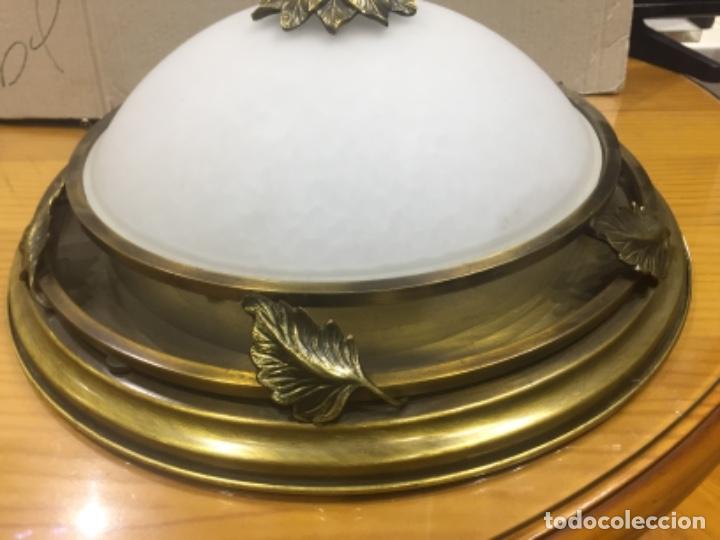 Antig&uuml;edades: L&aacute;mpara plaf&oacute;n bronce - Foto 6