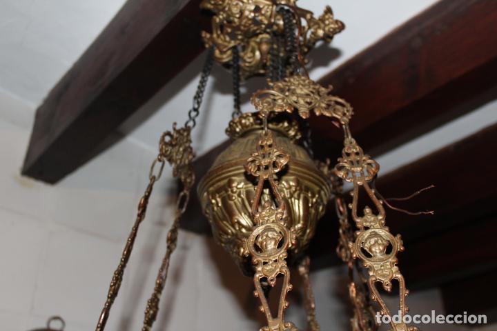 Antig&uuml;edades: lampara quinque sube y baja de bronce - Foto 3