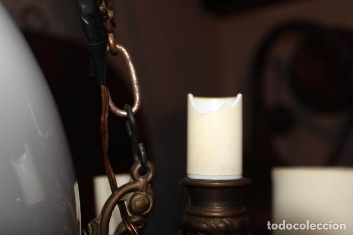 Antig&uuml;edades: lampara quinque sube y baja de bronce - Foto 4